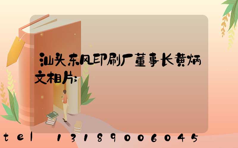 汕头东风印刷厂董事长黄炳文相片